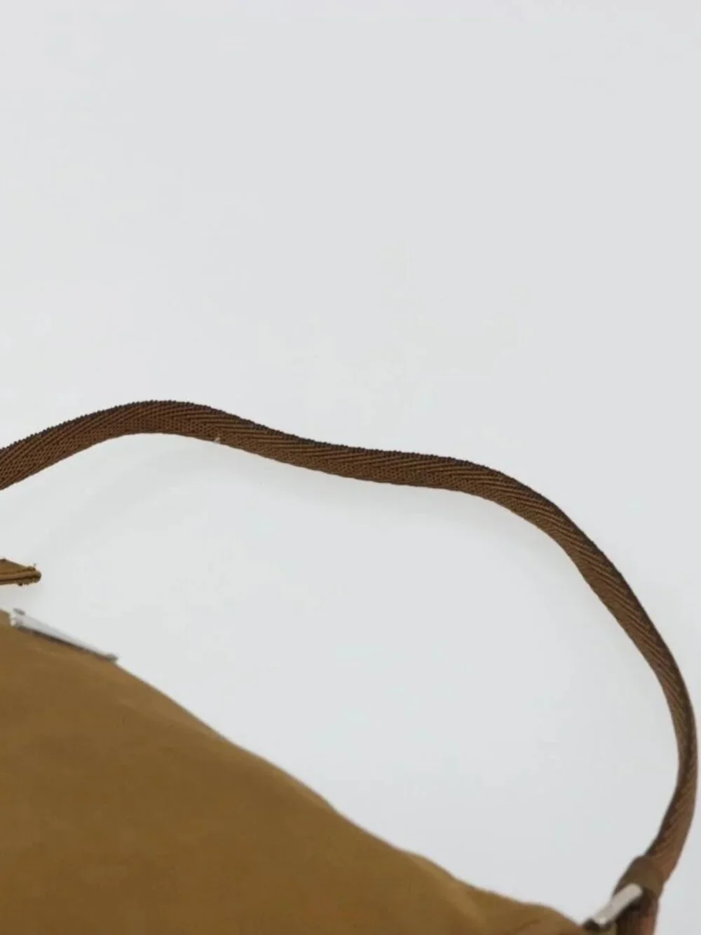 PRADA Accessory Pouch Nylon Brown Silver Auth 189617